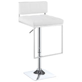Best Furniture Outlet - Coaster - Alameda Adjustable Bar Stool Chrome and White - 100193